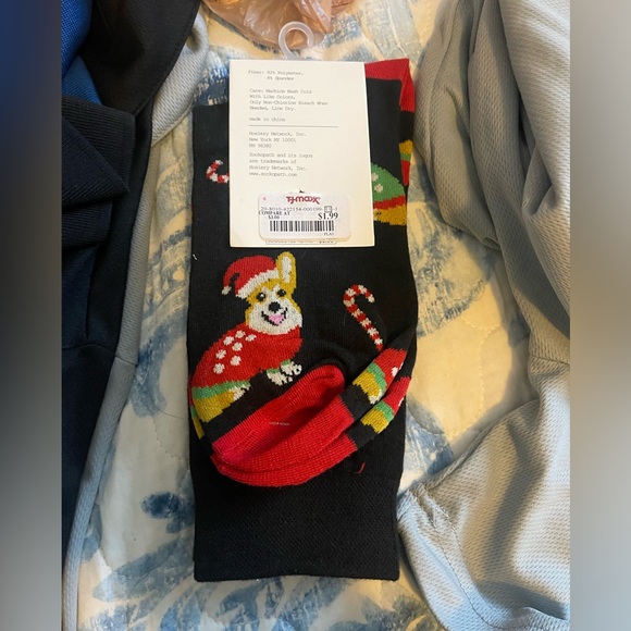 Corgi dog Christmas socks by sockopath - Picture 2 of 2